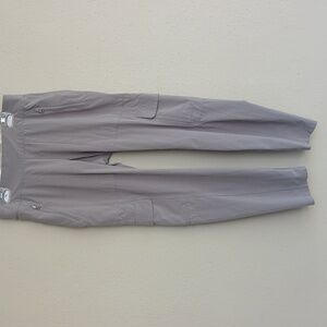 Athleta Womens Chelsea Cargo Pull On Pants Gray Stretch Pockets Size 2P